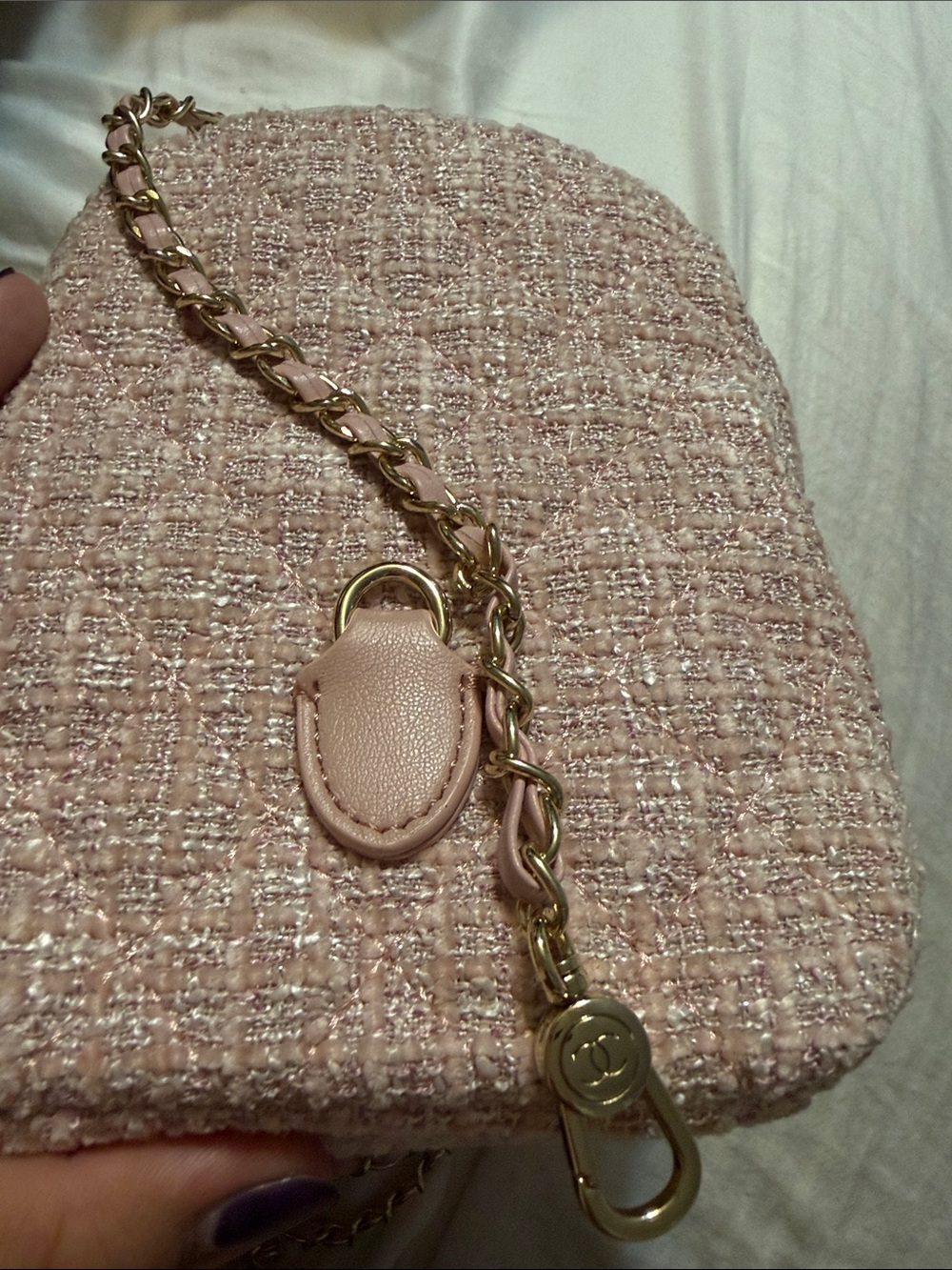 CC VIP Pink Tweed Mini Backpack - Picture 5 of 9